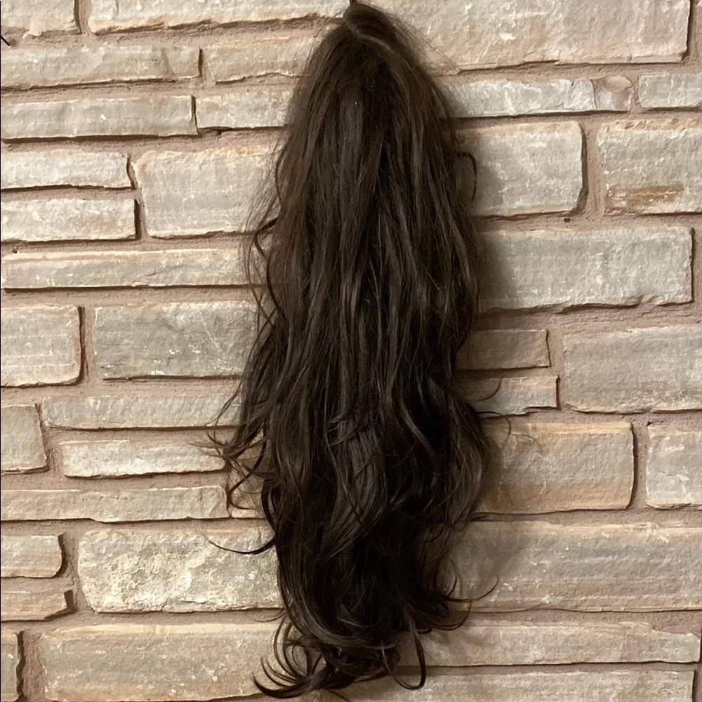 Dark Brown Wigs for Women Long Middle Part Natural Hair Synthetic 26”